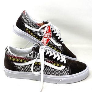 VANS Old Skool Fair Isle Low Brown Multi Men’s Canvas Suede Sneakers VN0A5JMIBF0